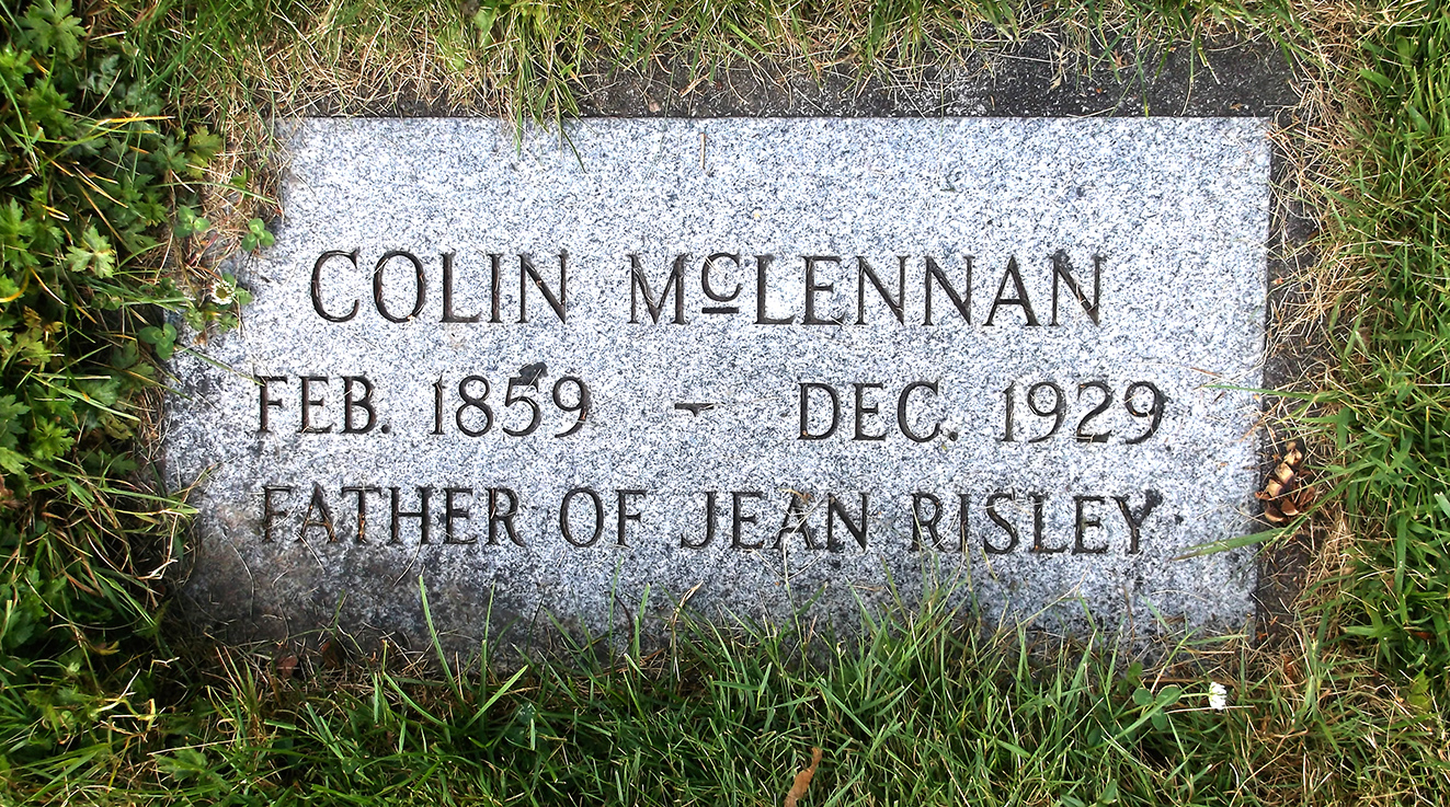Photo of headstones/Colin McLennan 1859-1929 hdstn River View cem Portland Oregon